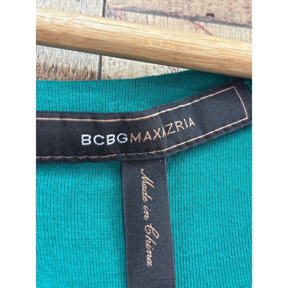 BCBGMAXAZRIA Emerald Green Draped Open Back Top S - Picture 4 of 6